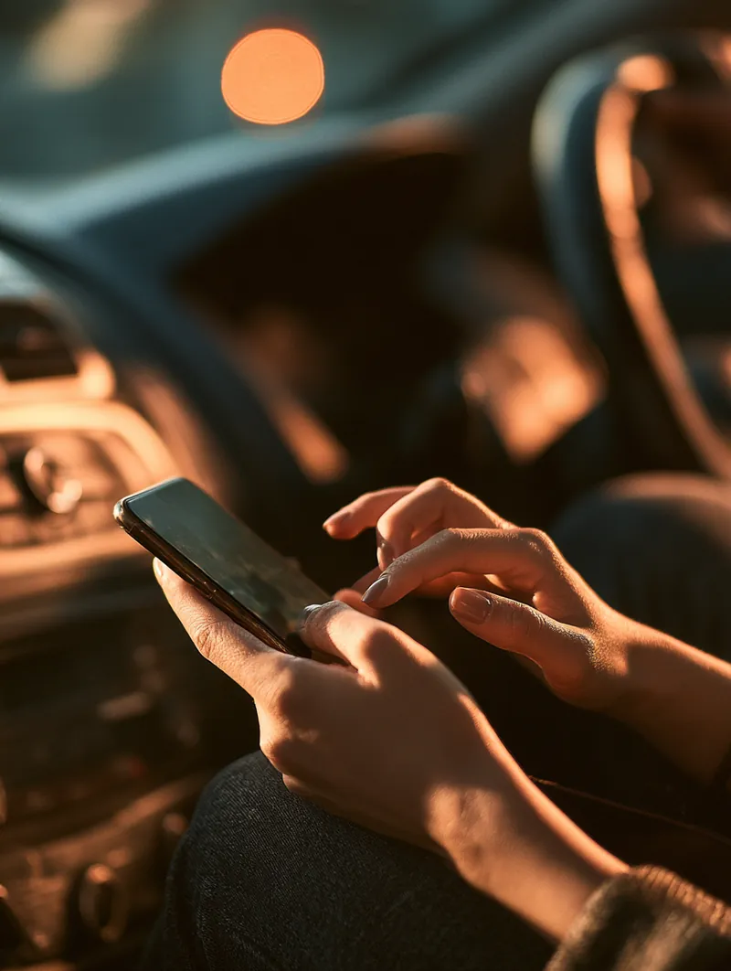 Texting for roadside help while arranging emergency car repair financing